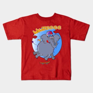 Skater Elephant Kids T-Shirt